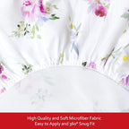 Crib Sheets Girls 2 Pack Floral, Fitted Crib Sheet - Image 3