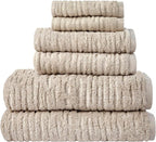 SKL Home CloudSoft 100% Cotton Luxury 6-Piece Towel Set, 600 GSM, Ultra Plush & by SKLHomebySaturdayKnightLtd