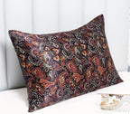 MANSPHIL Purple Paisley 100% Silk Pillowcases King Size, Bohomian Brown Floral - Image 4