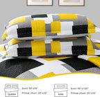 Tyrot 3 Piece Yellow Grey Quilt Set King Size Yellow Gray White Geometric - Image 7