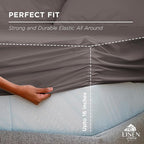 Linen Home 100% Cotton Percale Weave Fitted Sheet, Queen Size, 1 Deep Pocket - Image 3