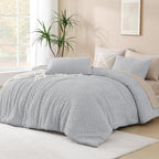 Andency Light Grey Comforter Full Size, 3 Pieces Boho Lightweight Fluffy by Andency