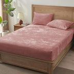 BEDELITE Velvet Fitted Sheet and Pillowcases Set, Luxury Soft Fuzzy Bottom Sheet - Image 6
