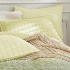 JELLYMONI Light Yellow Duvet Cover King Size, Soft Breathable Seersucker Duvet - Image 4
