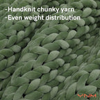 YnM Velvet Knitted Weighted Blanket, Hand Made Chunky Knit Weighted Throw - Image 2