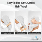 100% Cotton Hair Towel Wrap for Women, Men & Kids – Non-Microfiber 450 GSM - Image 4