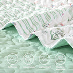 YIKUSH Quilt Sets King Size Floral Quilt Set 3 Pieces Bedding Set Bedspreads - Image 5