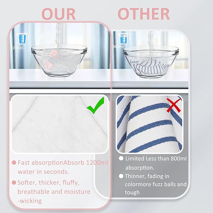 fhgnysm 2 Packs Microfiber Hair Towel, Hair Turbans - Image 3