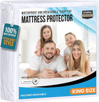 King Size Mattress Protector Waterproof, Premium 200 GSM Terry Mattress Cover by UTOPIABEDDING