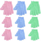 6 Pairs Exfoliating Gloves for Shower, Body Scrubber Mitts in Blue, Korean by Xinjoduz