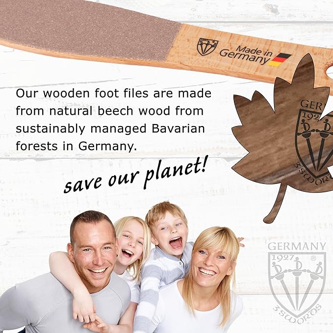 3 Swords Germany Brand Quality Foot File Made from German Beech Wood, Two-Sided - Image 6