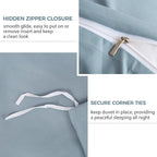 JSD Dusty Blue Duvet Cover Set Twin Size, 2 Piece Microfiber Kids Duvet Cover - Image 3