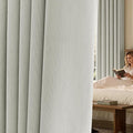 jinchan Chenille Blackout Curtains 84 Inches Long Light Grey Thermal Insulated by JINCHAN
