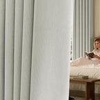 jinchan Chenille Blackout Curtains 84 Inches Long Light Grey Thermal Insulated by JINCHAN