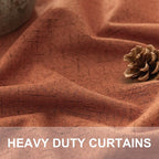 Rust Blackout Curtains for Living Room 102 Inch Length 2 Panels Set Linen - Image 3