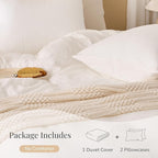 Off White Duvet Cover Queen Size, 100% Sandwashed Cotton Soft Queen Duvet Cover - Image 4
