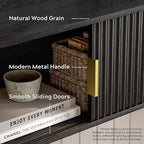 Floating Nightstand with Sliding Doors, Modern Large Night Stand Storage Shelf - Image 3