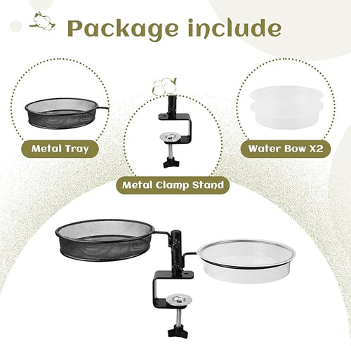 2 Pack Deck Bird Feeders Deck Mount Bird Bath Spa - Image 2