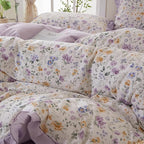 mixinni Floral Duvet Cover Set Queen Size, 100% Cotton 3-Piece Bedding Set - Image 7