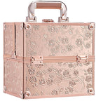FRENESSA Makeup Train Case Cosmetic Box Portable Makeup Case Organizer 4 Trays by Frenessa
