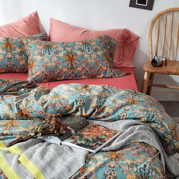 mixinni Vintage Style Garden Flower Duvet Cover Set - Image 4