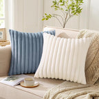 Pallene Faux Fur Plush Throw Pillow Covers 20x20 Set of 2, Luxury Soft Fluffy - Image 4