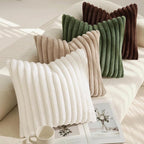 decorUhome Summer Cozy Faux Fur Throw Pillow Covers 26x26 Set of 2 Decorative - Image 7