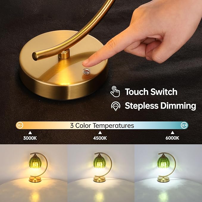 Tulip Table Lamp with 5200mAh Battery & Touch Control, Cordless Lamp with 3 - Image 3