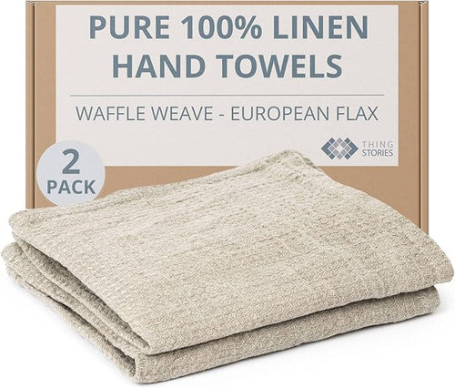 100% European Linen Hand Towels by THINGSTORIES