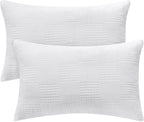 BEDELITE Flannel King Size Pillow Cases Set of 2, Decorative Waffle Weave by BEDELITE