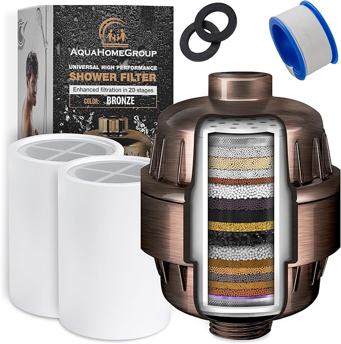 AquaHomeGroup 20 Stage Shower Head Filter by Aquahomegroup