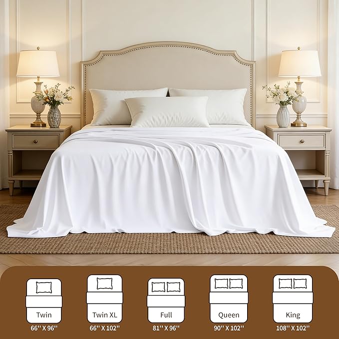 HBHLFZ Full Flat Sheets Only 2 Pack - Image 3