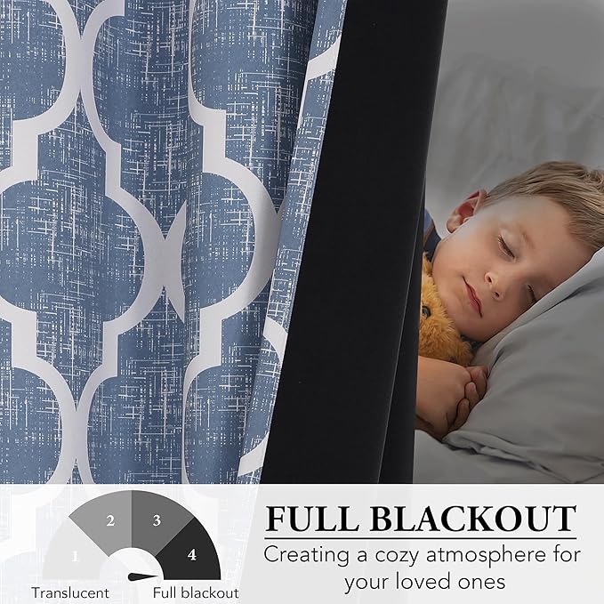 Beauoop 100% Blackout Curtains 96 Inches Long 2 Panels - Image 5