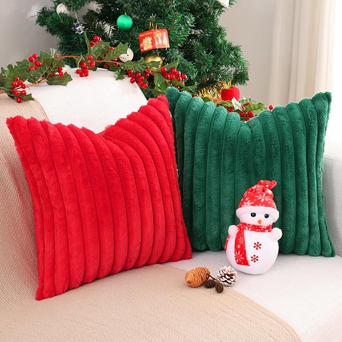 Pallene Faux Fur Plush Lumbar Throw Pillow Covers 12x20 Set of 2, Luxury Soft - Image 4