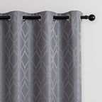 Amazon Basics Jacquard 2-Piece 100% Blackout Curtains, Living Room and Bedroom - Image 4