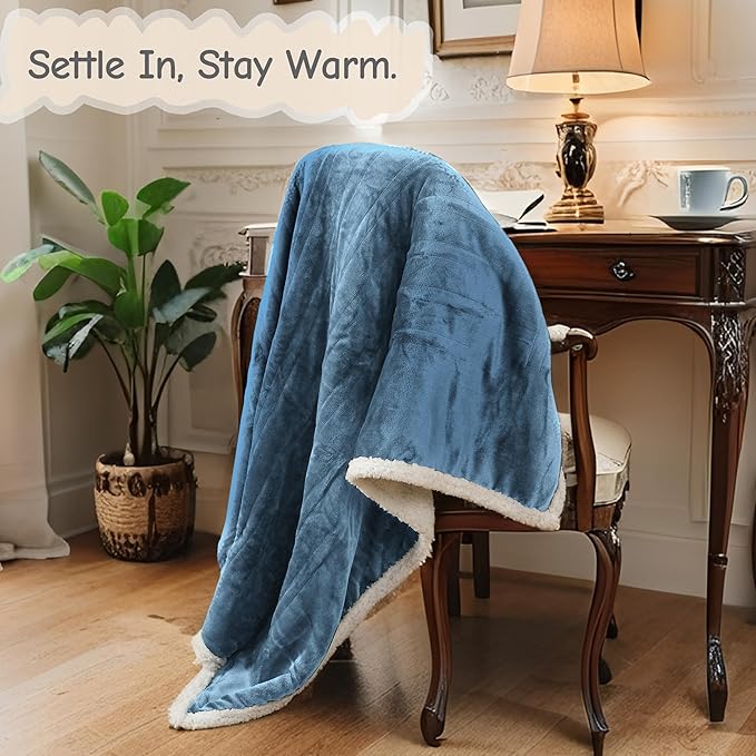 Electric Heated Blanket Throw Size 50"x60", Soft Flannel - Image 2
