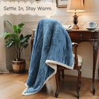 Electric Heated Blanket Throw Size 50"x60", Soft Flannel - Image 2