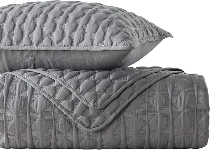 WDCOZY Dark Grey Quilt Twin Size Bedding Sets - Image 9