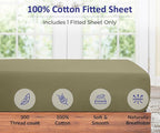 ROYALE LINENS 300 Thread Count 100% Long Staple Combed Cotton Fitted Sheet Full - Image 3