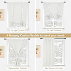 DriftAway Double Layer Linen Blackout Tie Up Curtains Thermal Insulated Fully - Image 9