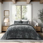 EVERGRACE Velvet Quilt Set California King 118'' x 106'', Luxurious Soft by EverGrace