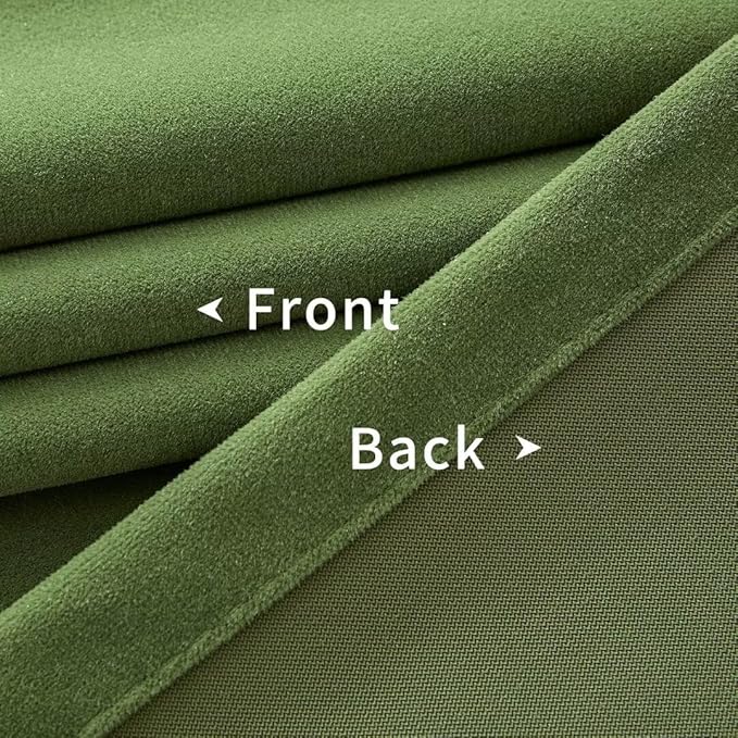 Joydeco Green Velvet Curtains 96 inch 2 Panel, Room Darkening Super Soft Velvet - Image 6