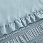WONGS BEDDING Blue Comforter Set Queen, 3 Pieces Ruffle Farmhouse Shabby Chic - Image 6
