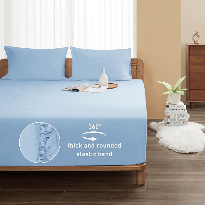 Sunflower Full Fitted Sheet, 1-Piece Extra Deep Pocket Fitted Bottom Sheet 22" - Image 2