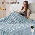 Heated Throw Blanket, Faux Fur Cozy Heating Blanket - Image 8