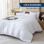 Paxrac Classic Pure White California King Comforter, 3 Pieces Oversized King - Image 2