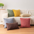 Aegero Pack of 2 Corduroy Decorative Throw Pillow Covers 18x18 InchSoft Boho - Image 5