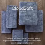SKL Home CloudSoft Cotton Luxury 4 Pc Bath Towel Set, Smoke Blue - Image 8