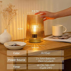 Battery Operated Lamp with Timer, Aesthetic Cordless Battery Powered Accent Lamp - Image 4