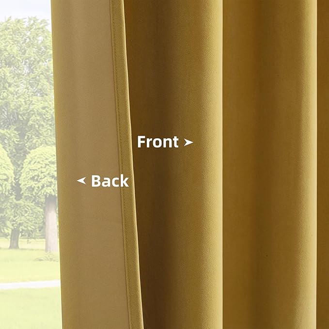 Joydeco Brown Velvet Curtains 120 inch Length 2 Panels, Luxury Blackout Rod - Image 4